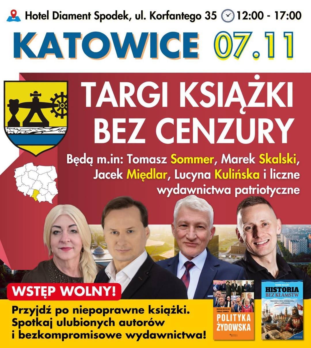Plakat: Targi Książki Bez Cenzury, Katowice 07.11.2026